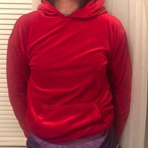 Red velvet hoodie
